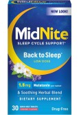 MidNite Drug-Free Sleep Aid, Chewable Tablets, Cherry Flavored, 30 Count, Melatonin & Herbs Dietary Supplement