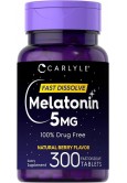 Carlyle Melatonin 5mg Fast Dissolve Tablets - Berry Flavor, 300 Count