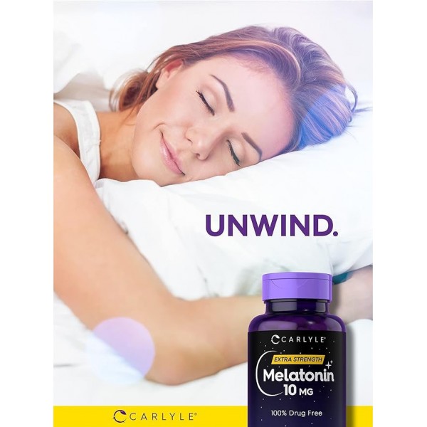 Carlyle Melatonin 10mg 300 Softgels  for Adults  Non-GMO, Gluten Free Supplement