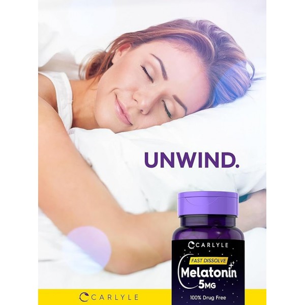 Carlyle Melatonin 5mg Fast Dissolve Tablets - Berry Flavor, 300 Count