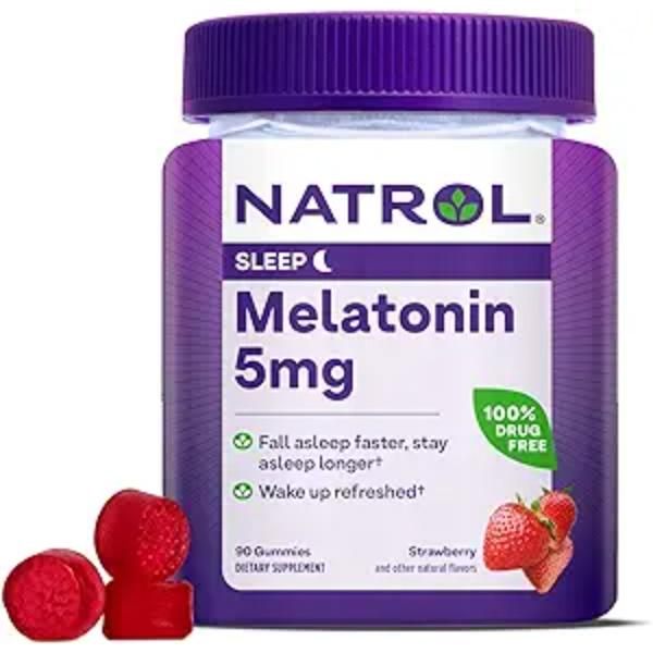 Natrol, 5mg Gummy, Melatonin, Strawberry, 90 Count