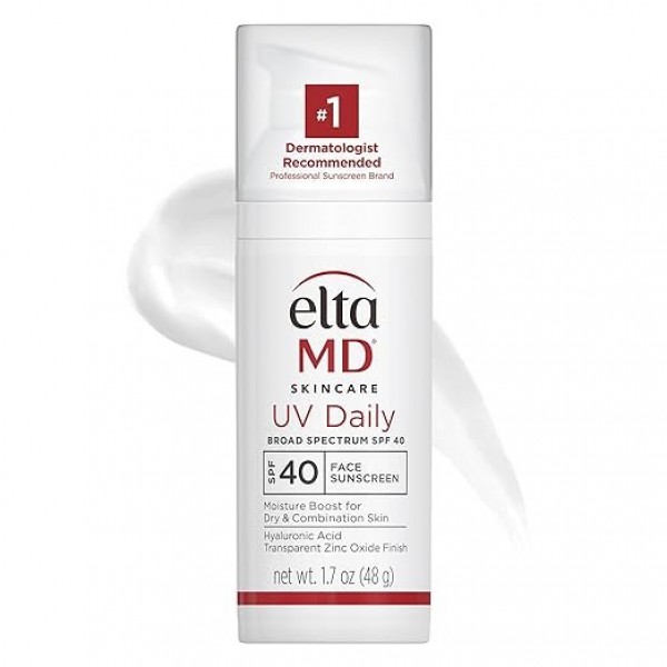 EltaMD UV Daily SPF 40 Face Sunscreen Moisturizer with Zinc Oxide, Daily Moisturizer