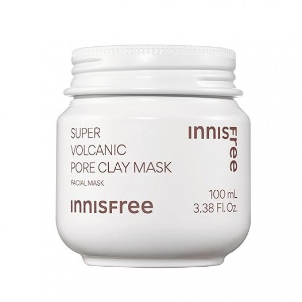 innisfree Super Volcanic Pore Clay Mask – Korean Pore Clearing with Volcanic Clusters and AHA, 100 ml