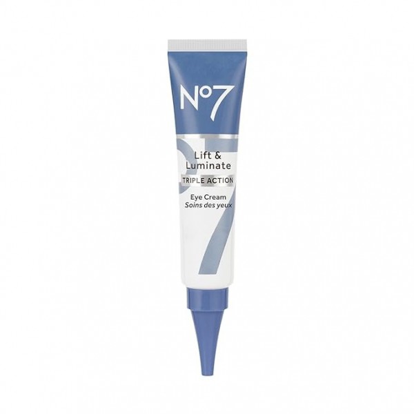 No7 Lift & Luminate Eye Cream – Dark Circles & Puffiness Solution, Shea Butter, Hyaluronic Acid & Ginseng, 15 ml