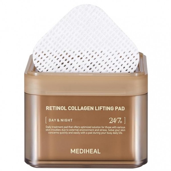 Mediheal Retinol & Collagen Toner Pads - Hydrating, Anti-Aging, and Brightening for All Skin Types