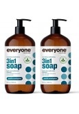 Everyone 3-in-1 Soap, Body Wash, Bubble Bath & Shampoo, Pacific Eucalyptus, 946 ml (Pack of 2)