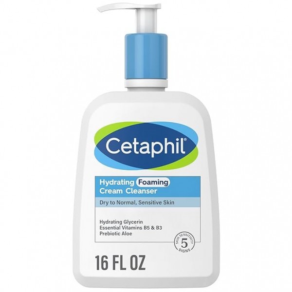 Cetaphil Hydrating Cleanser for Sensitive Skin - Prebiotic and Hypoallergenic, 236ml