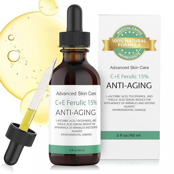 Advanced Clinicals Vitamin C+E Ferulic Serum - Anti-Aging and Brightening, 30ml