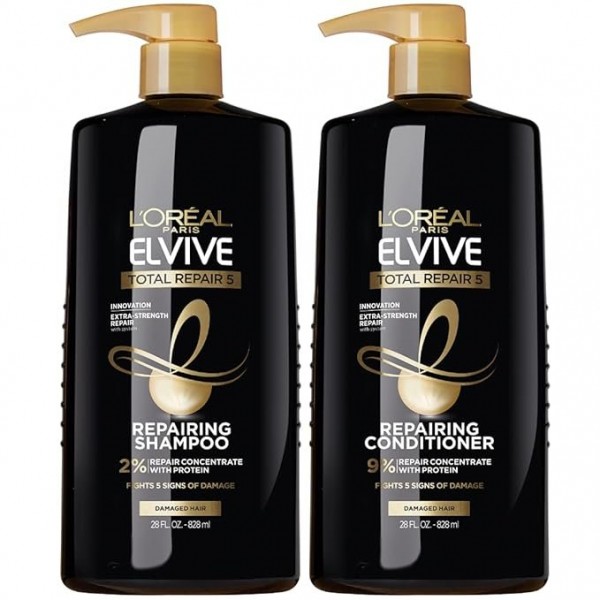 L'Oreal Paris Elvive Total Repair 5 Repairing Shampoo and Conditioner Set, 828 ml (2 x 414 ml)