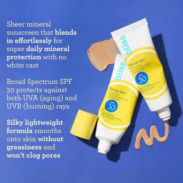 Bliss Block Star SPF 30 – Lightweight Tinted Sunscreen for All Skin Types