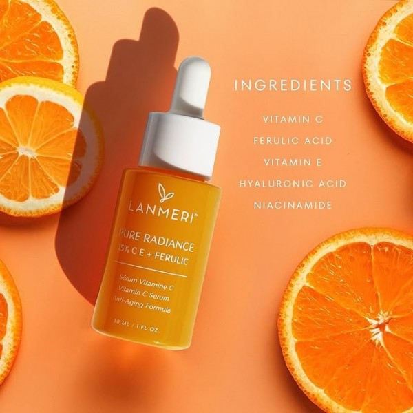 Vitamin C Face Serum - 20% L-Ascorbic Acid & Ferulic Acid Brightening and Anti-Aging Skin Care Serum