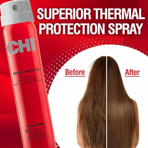 CHI Iron Guard Thermal Protection Spray and Infra Texture Dual Hair Spray Bundle, 237 ml & 77 ml