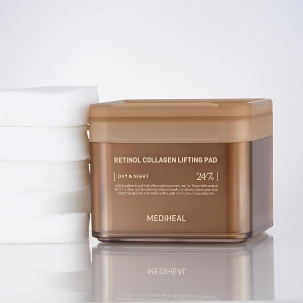 Mediheal Retinol & Collagen Toner Pads - Hydrating, Anti-Aging, and Brightening for All Skin Types