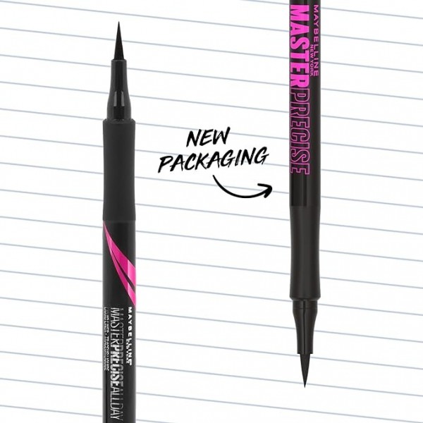 Maybelline Eyestudio Master Precise All Day Waterproof Liquid Eyeliner, Black, 1 Count