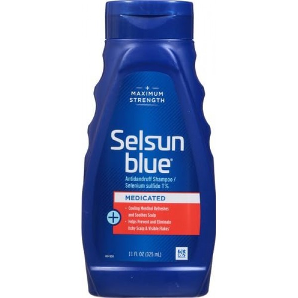 Selsun Blue Medicated Anti-Dandruff Shampoo with Menthol, Maximum Strength, 325 ml