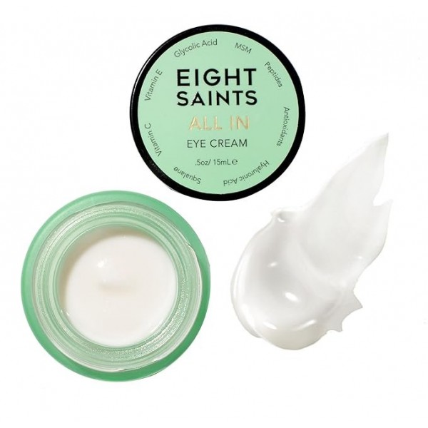 Eight Saints All In Eye Cream – Natural and Organic Anti Aging, Reduces Puffiness, Wrinkles, Dark Circles, 15 ml