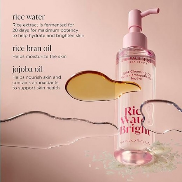 The Face Shop Rice Water Bright Cleansing Foam - Gentle Brightening Cleanser, 150ml