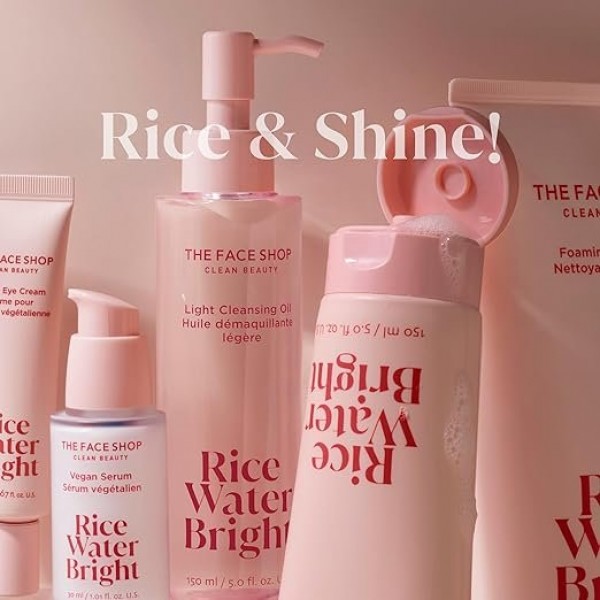 The Face Shop Rice Water Bright Cleansing Foam - Gentle Brightening Cleanser, 150ml