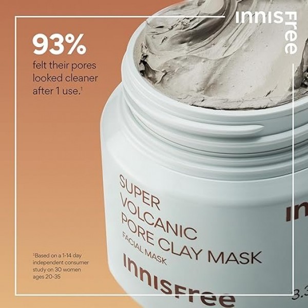 innisfree Super Volcanic Pore Clay Mask – Korean Pore Clearing with Volcanic Clusters and AHA, 100 ml