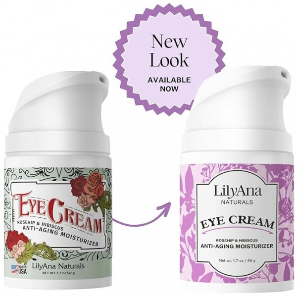 LilyAna Naturals Anti-Aging Eye Cream – Dark Circles, Puffiness, Wrinkles, Hydrating, 50 ml