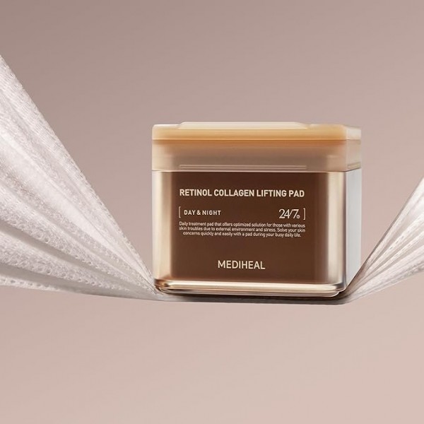 Mediheal Retinol & Collagen Toner Pads - Hydrating, Anti-Aging, and Brightening for All Skin Types