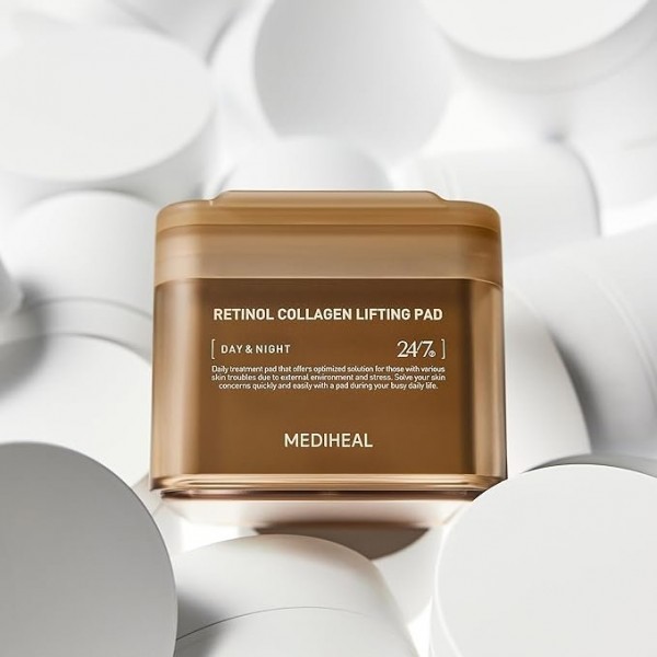 Mediheal Retinol & Collagen Toner Pads - Hydrating, Anti-Aging, and Brightening for All Skin Types