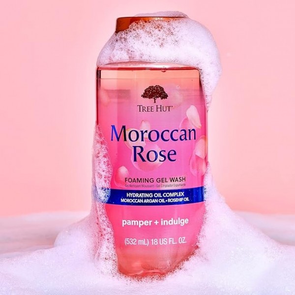 Tree Hut Moroccan Rose Nourishing & Moisturizing Foaming Gel Wash, 532 ml