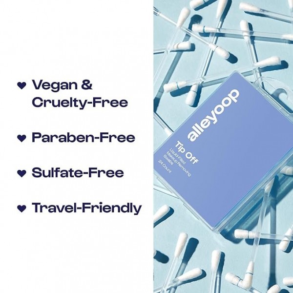 Alleyoop Liquid Makeup Removing Swabs - 24 Pack | Quick, Gentle & Travel-Friendly