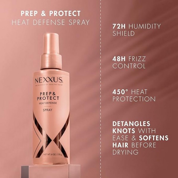 Nexxus Thermal Shield Spray Prep & Protect, 450 Degree Heat Protection & Anti-Humidity, 236 ml