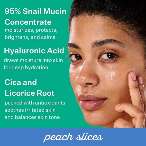 Peach Slices Snail Rescue Wash-Off Face Mask – 95% Snail Mucin, Dark Spots & Blemishes, 100 ml