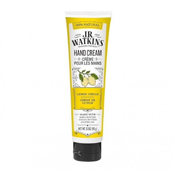 J.R. Watkins Natural Moisturizing Hand Cream, Lemon Cream, 3.3 oz