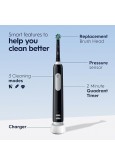 Oral-B Pro 1000 Rechargeable Electric Toothbrush, Black with Pressure Sensor, 3 Modes