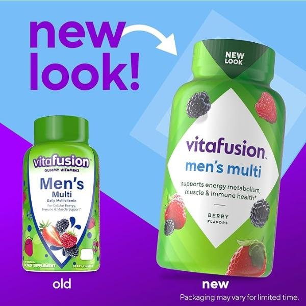 Vitafusion Adult Gummy Vitamins for Men Berry Flavored Daily Multivitamins for Men With Vitamins A C D E B6 B12 75 Day Supply 150 Count