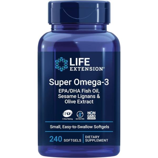 Life Extension Super Omega-3 EPA/DHA Fish Oil – Heart Health & Brain Support, 240 Softgels