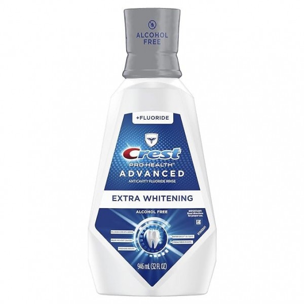 Crest Pro-Health Advanced Mouthwash, Alcohol-Free, Extra Whitening, Energizing Mint, 946 ml