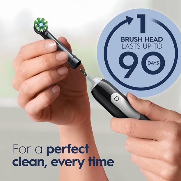 Oral-B Pro 1000 Rechargeable Electric Toothbrush, Black with Pressure Sensor, 3 Modes