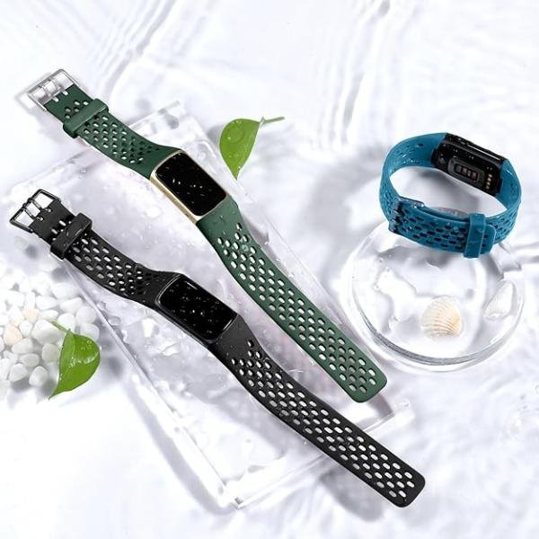 Breathable Sport Bands for Fitbit Charge 5/6, Soft Waterproof Replacement Straps