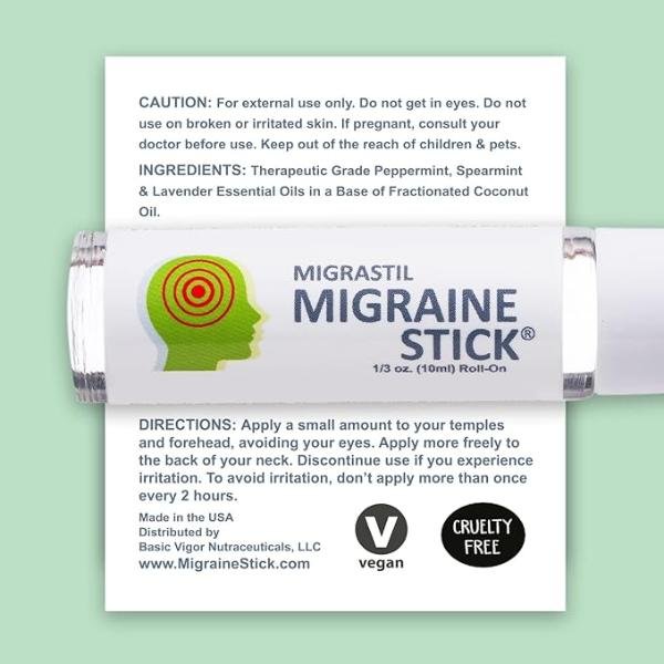 Migrastil Migraine Stick Roll-On - Fast Cooling Comfort for Your Head, 10 ml