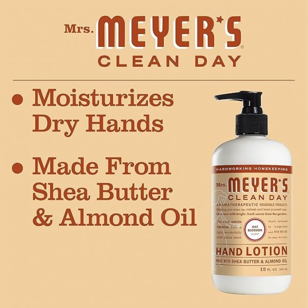 MRS. MEYERS CLEAN DAY Hand Lotion for Dry Hands, Oat Blossom, 354 ml *3