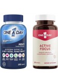 ONE A DAY Bundle Multivitamin for Men 200 Count Tablets Active Focus Supplement 30 Capsules