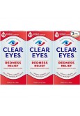 Clear Eyes Redness Eye Relief Eye Drops, 15 mL, Pack of 3