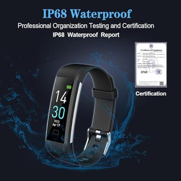 Fitness Tracker with Blood Pressure, Heart Rate, and Blood Oxygen Monitor