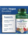 Purity Products Omega 3-6-9 Vegan and Vegetarian Omega Formula – “5 in 1” Essential Fatty Acid Complex, 60 Softgels