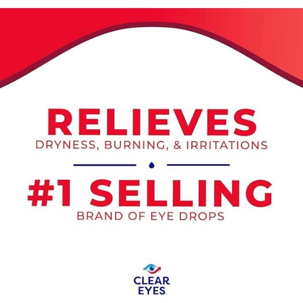 Clear Eyes Redness Eye Relief Eye Drops, 15 mL, Pack of 3