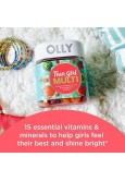 OLLY Teen Girl Multi Gummy Healthy Skin Immune Support Vitamins Biotin Zinc Calcium Berry Melon 70 Count