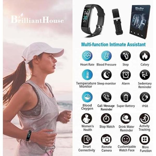 Fitness Tracker with Heart Rate & Blood Pressure Monitor