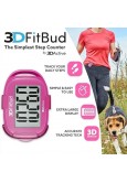 3DFitBud Simple Step Counter Walking 3D Pedometer with Clip and Lanyard