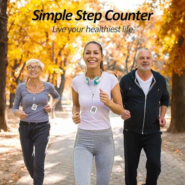 3D Pedometer for Walking with Clip & Lanyard, Accurate Step Counter with Large Display