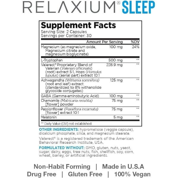 Relaxium Sleep Aid for Adults, 60 Capsules