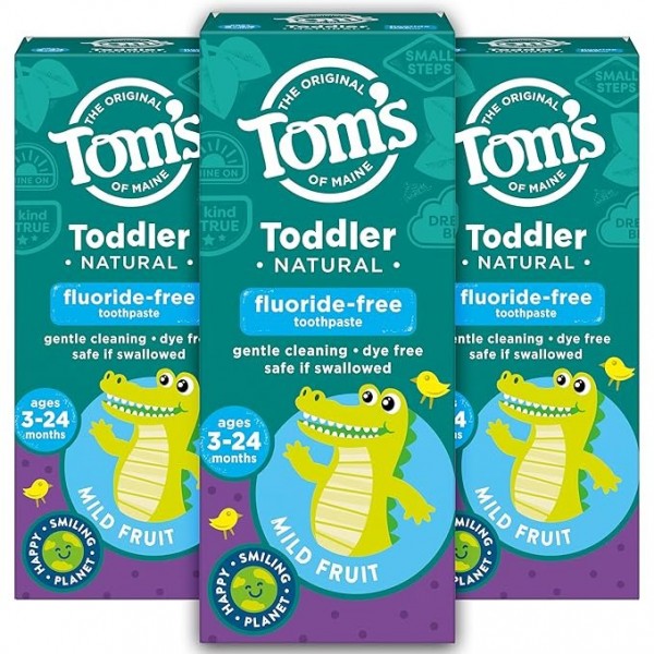 Tom's of Maine Fluoride-Free Toddler Training Toothpaste, Mild Fruit, 50 ml (Pack of 3)